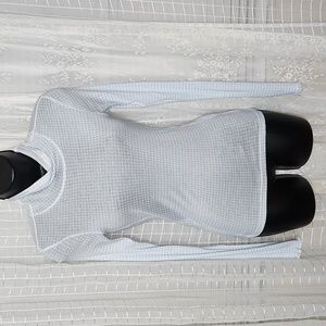 Everlane Baby Blue & White Gingham Long Sleeve Organic Cotton Turtle Neck SzXS